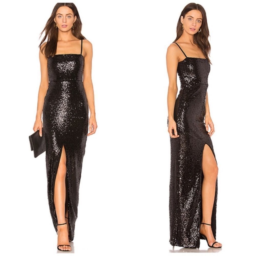 Nookie Black Sequin Maxi Dress